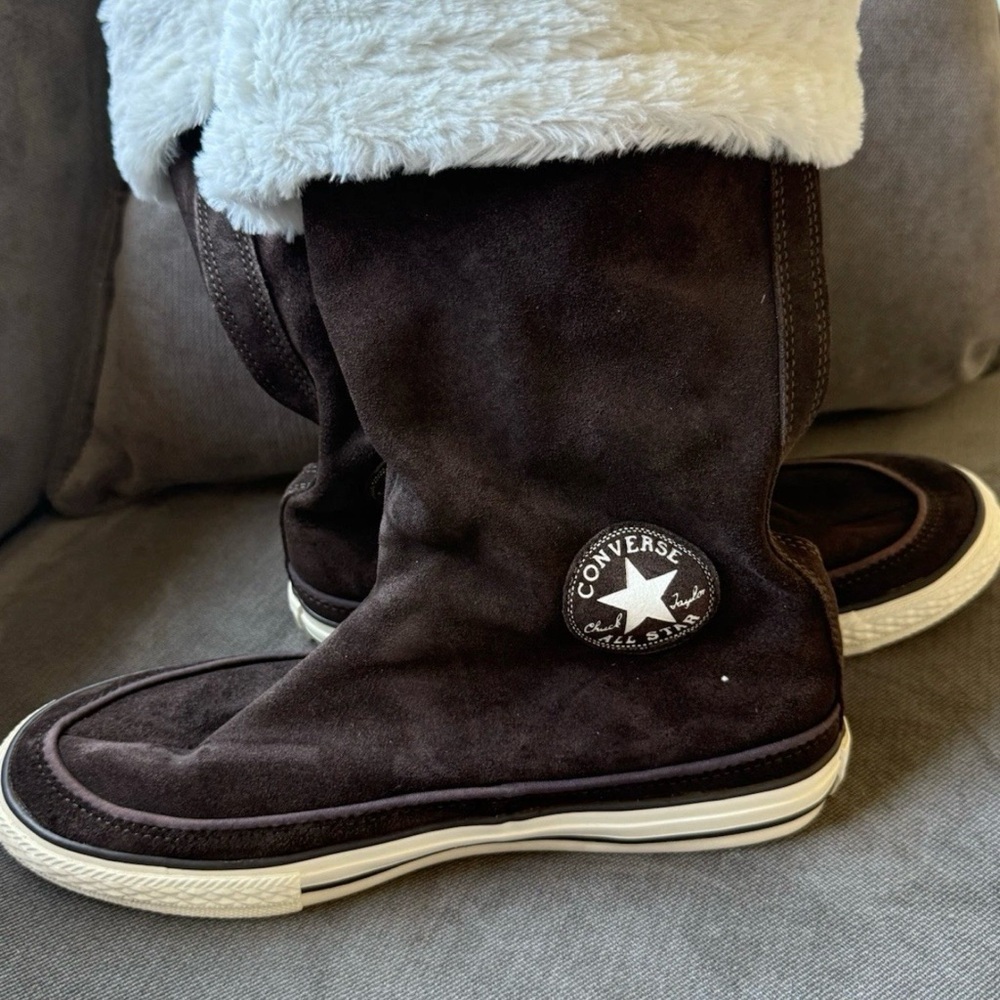 Converse All Star Winter Boots Women’s 8.5 Brown Suede Fur Lined
